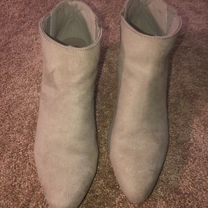 Tan/Grey Suede Heel Booties